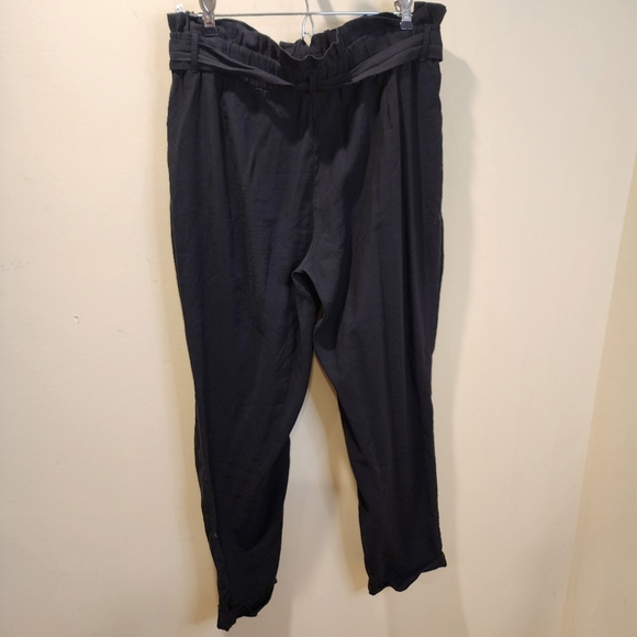 ZARA Women's Black Belted Elastic Waisted Pants size XL - Picture 9 of 10